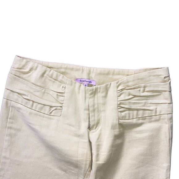 Vintage Y2K Pleated Frost French Low Rise Flare Leg Dress Pants Trousers Size 26 - Picture 4 of 5